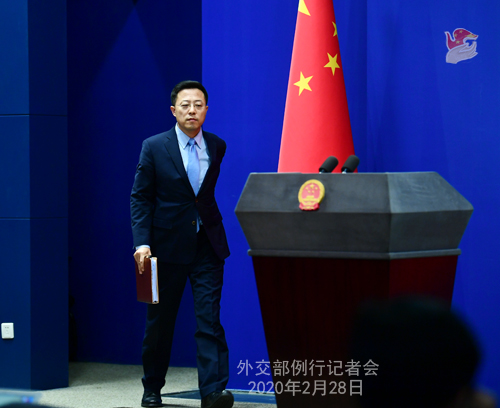 2020年2月28日外交部發(fā)言人趙立堅主持例行記者會